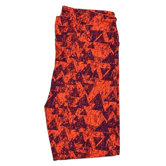 Lularoe Buttery Soft Leggings Size TC Tall & Curvy Orange Purple Geometric Print - Picture 1 of 4
